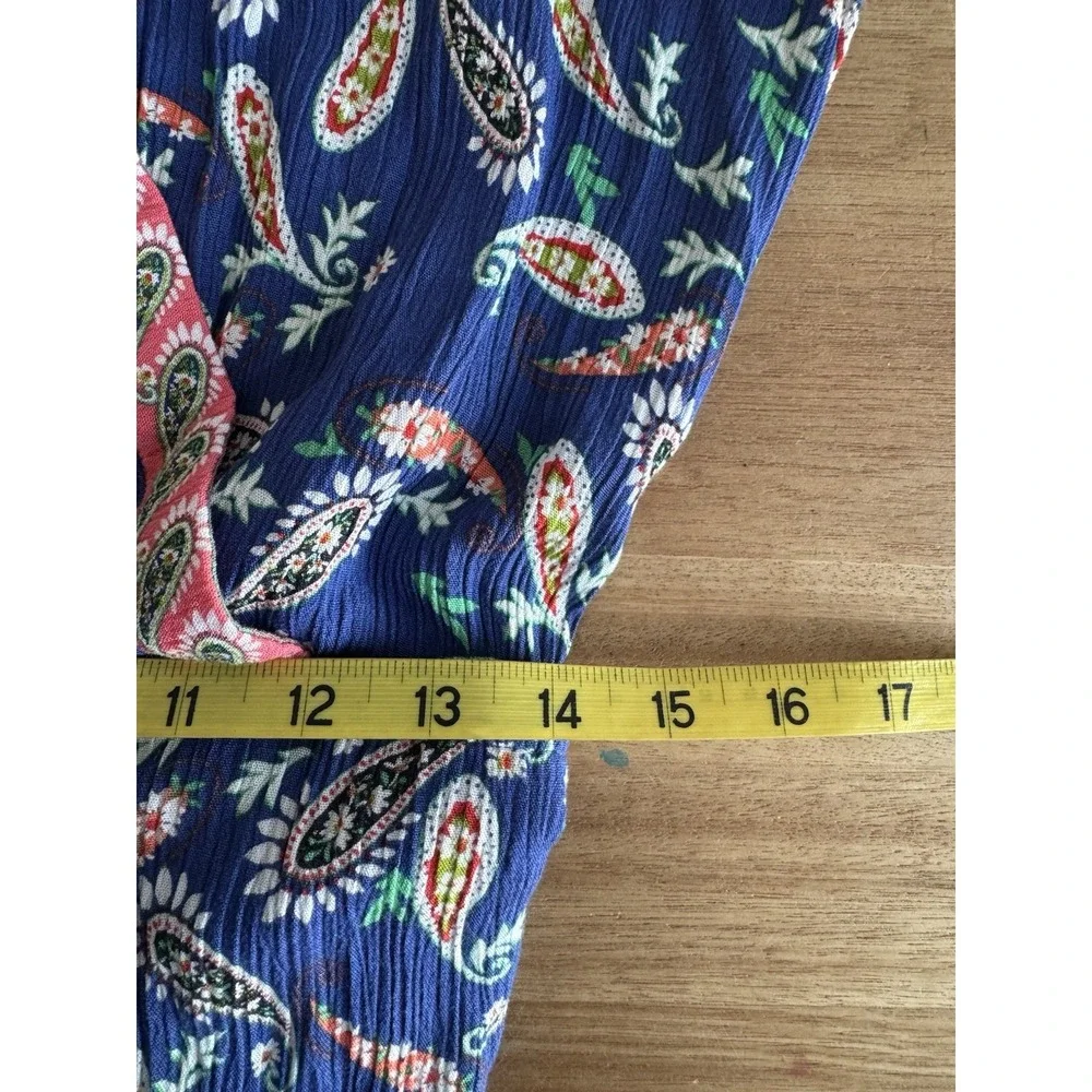 Westport Blue Paisley Sleeveless‎ Wide Leg Jumpsuit Size 16